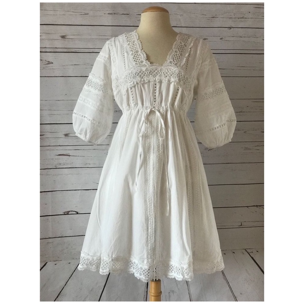 Anthropologie Eri + Ali White Lace Dress